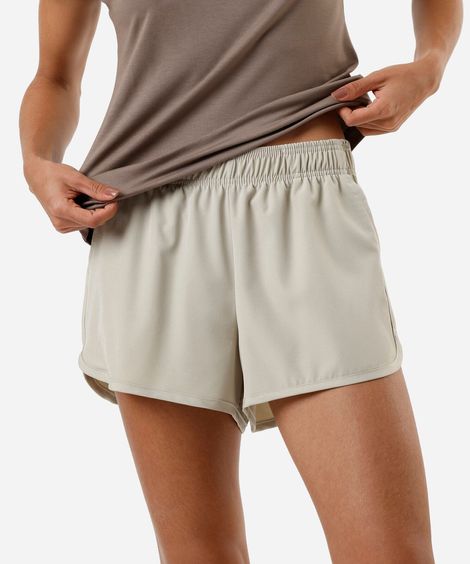 short running feminino esportivo ace bege