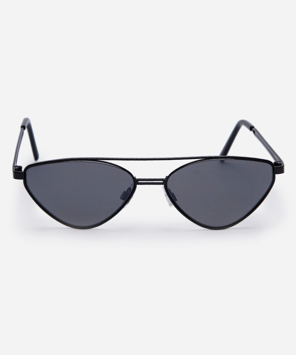 óculos de sol feminino gatinho de metal triton preto