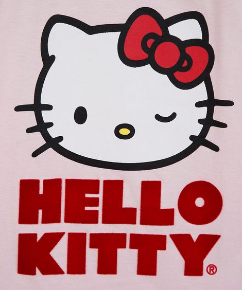 camiseta infantil em algodão hello kitty rosa
