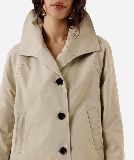 casaco trench coat feminino curto bege