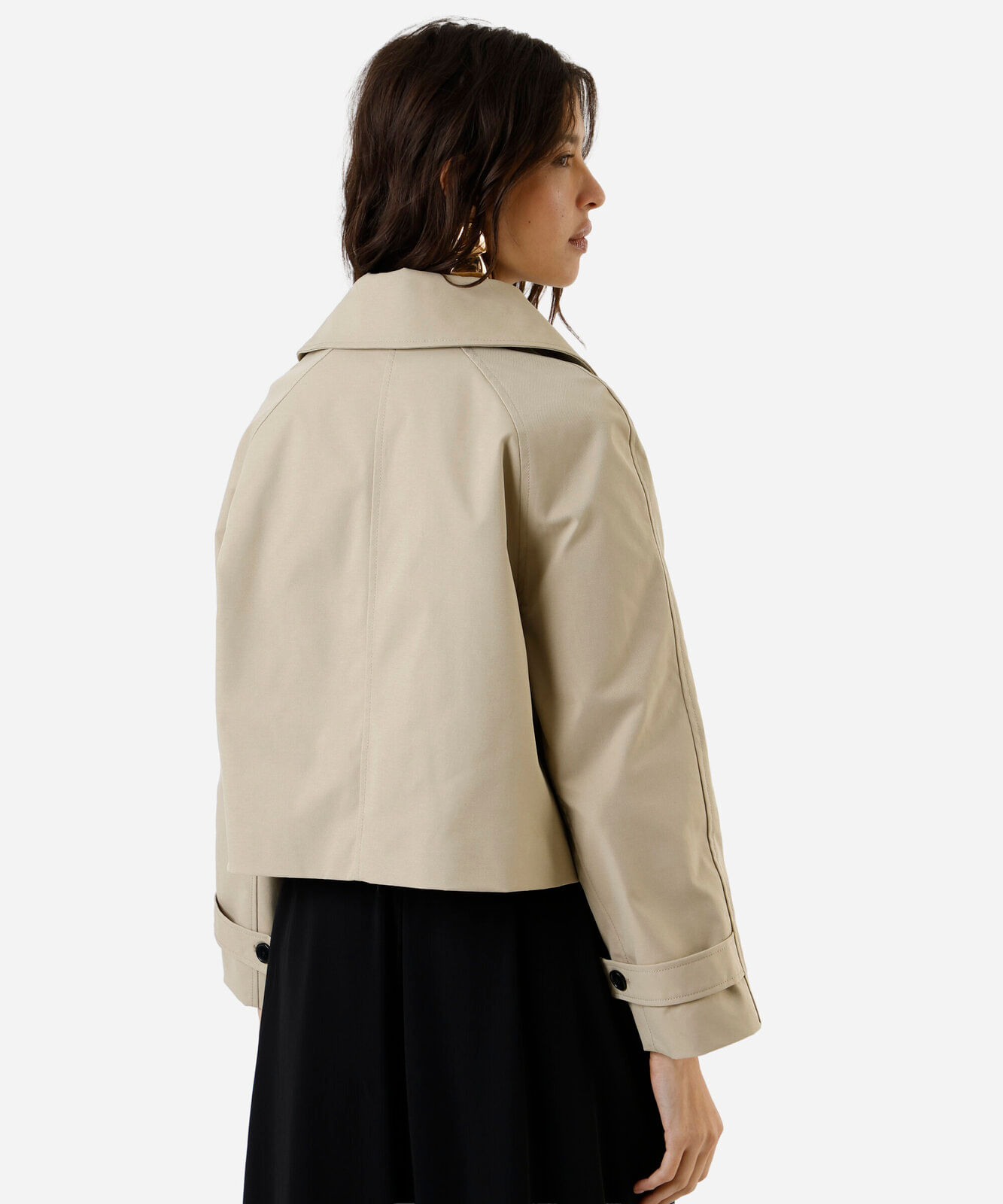 casaco trench coat feminino curto bege
