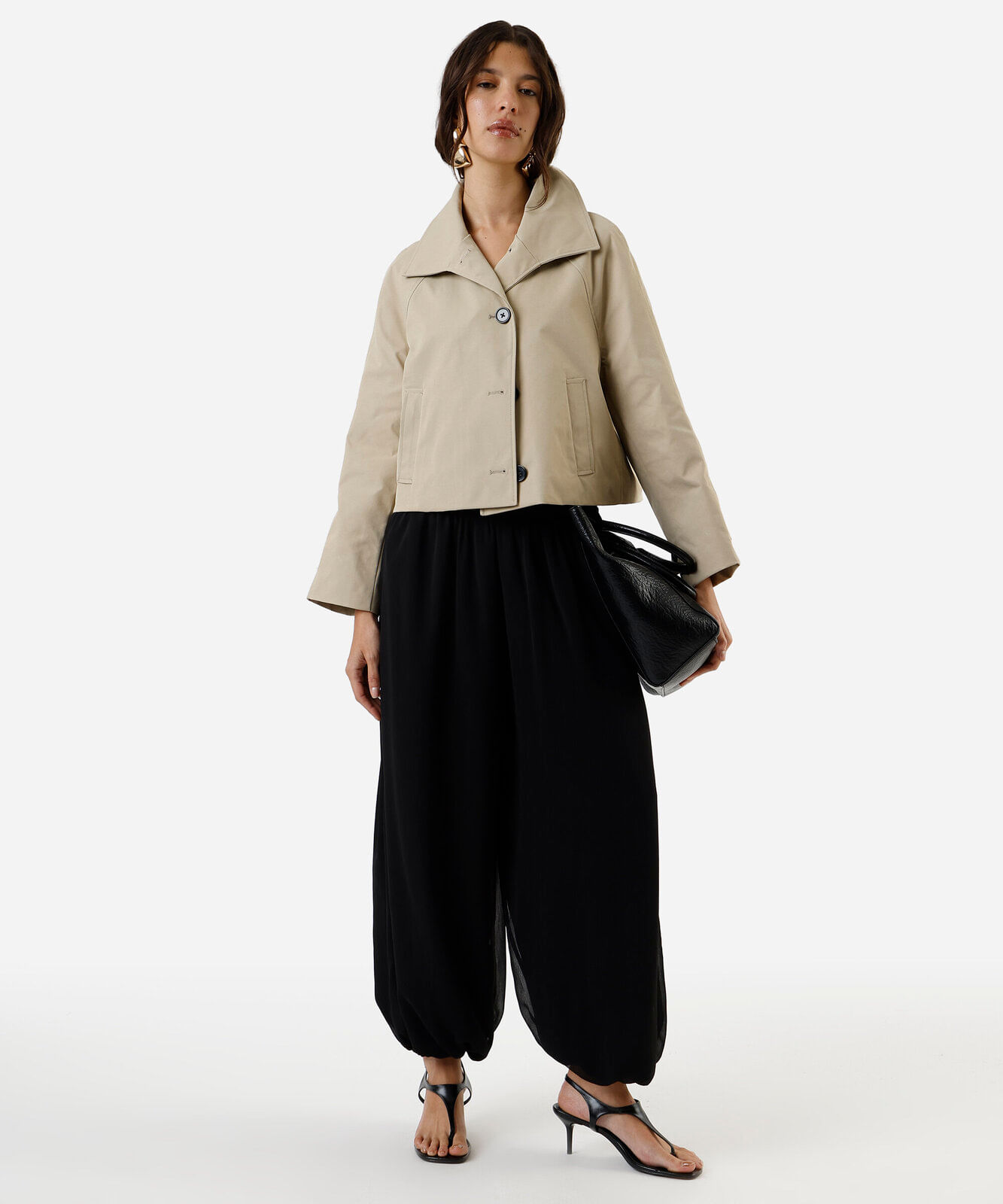 casaco trench coat feminino curto bege