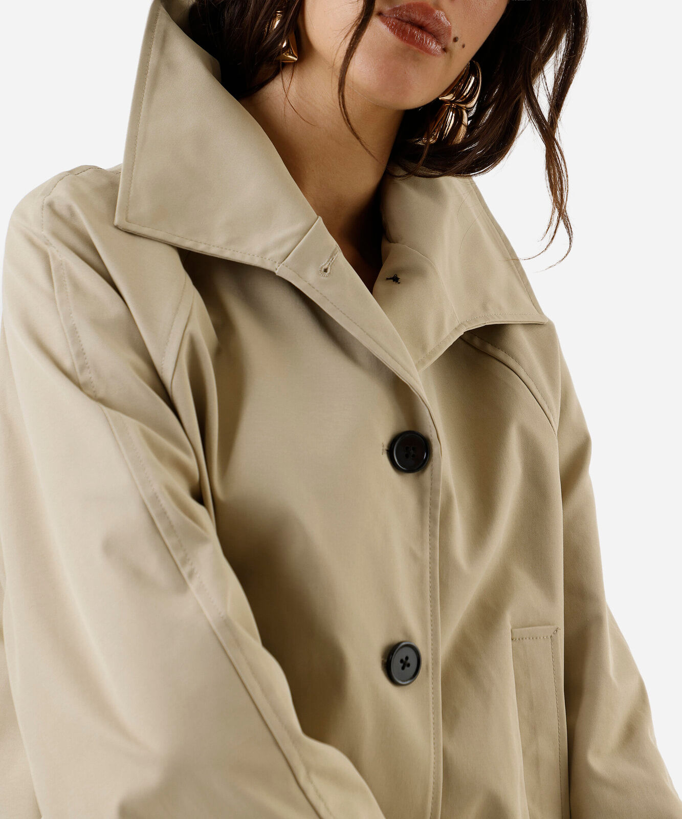 casaco trench coat feminino curto bege