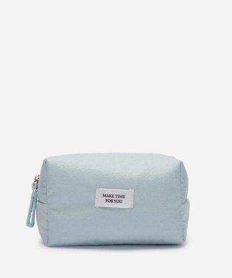 nécessaire texturizada com alça verde