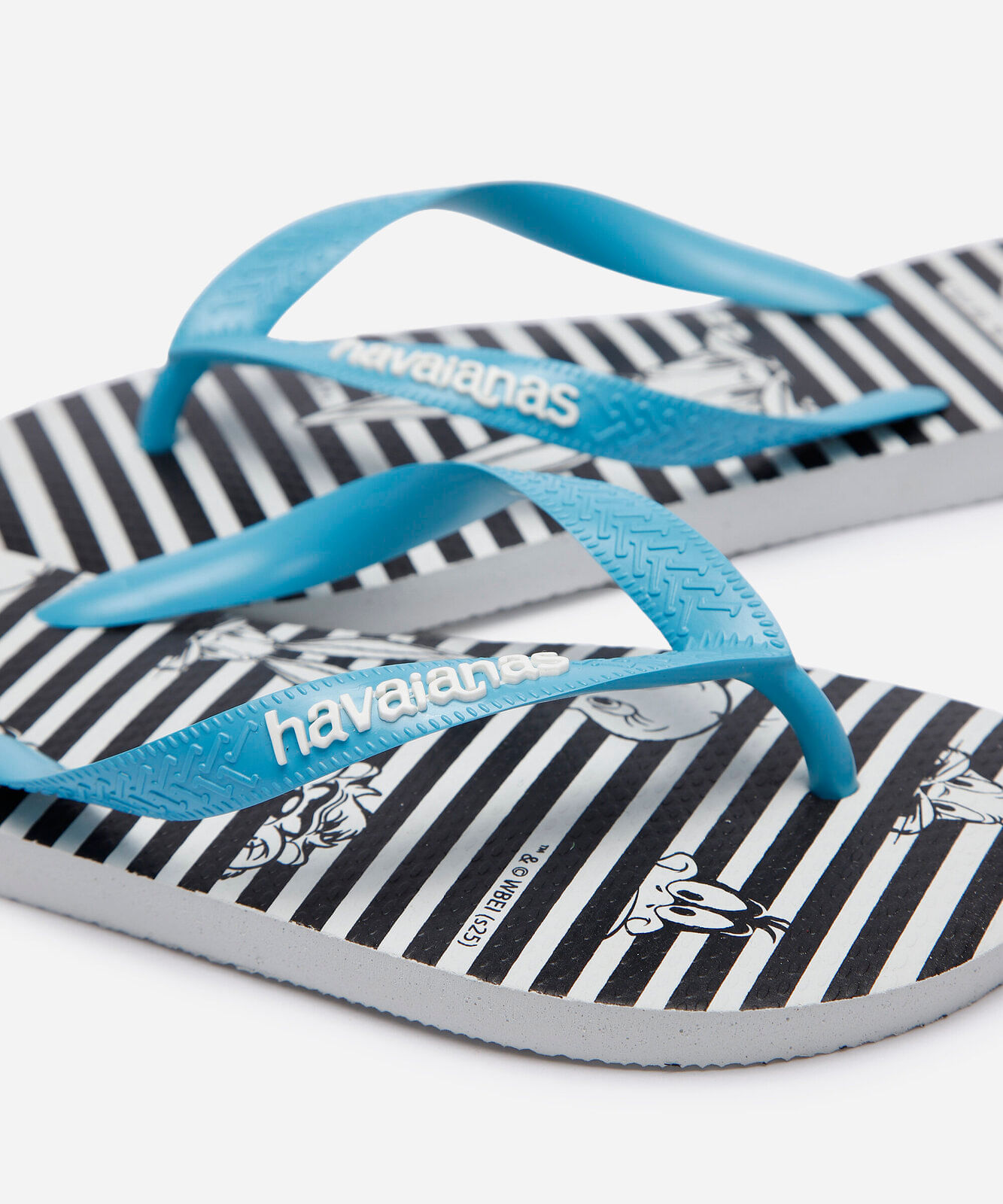 chinelo havaianas looney tunes listrado azul