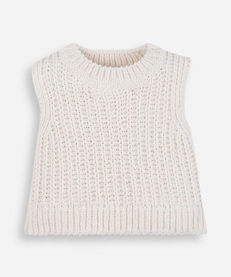 colete infantil de tricot off white