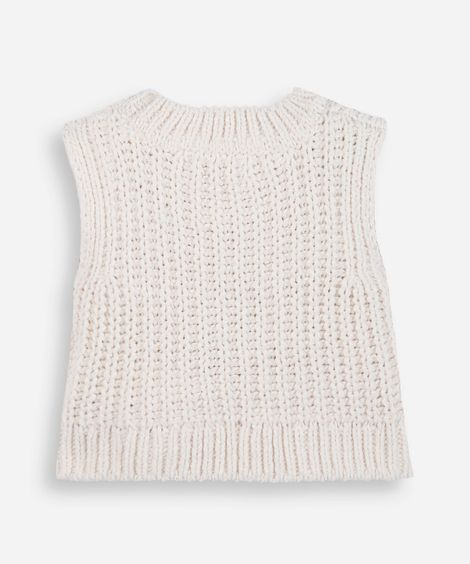 colete infantil de tricot off white
