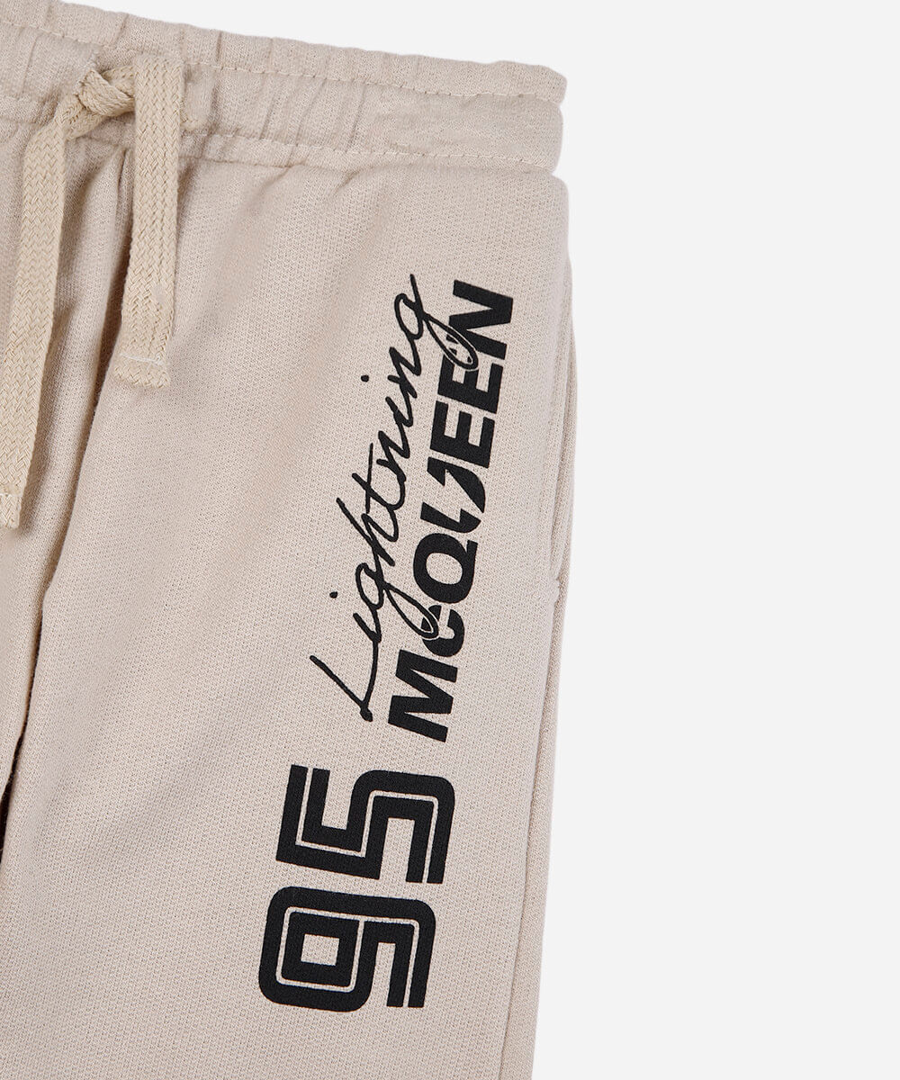 calça infantil de moletom carros bege