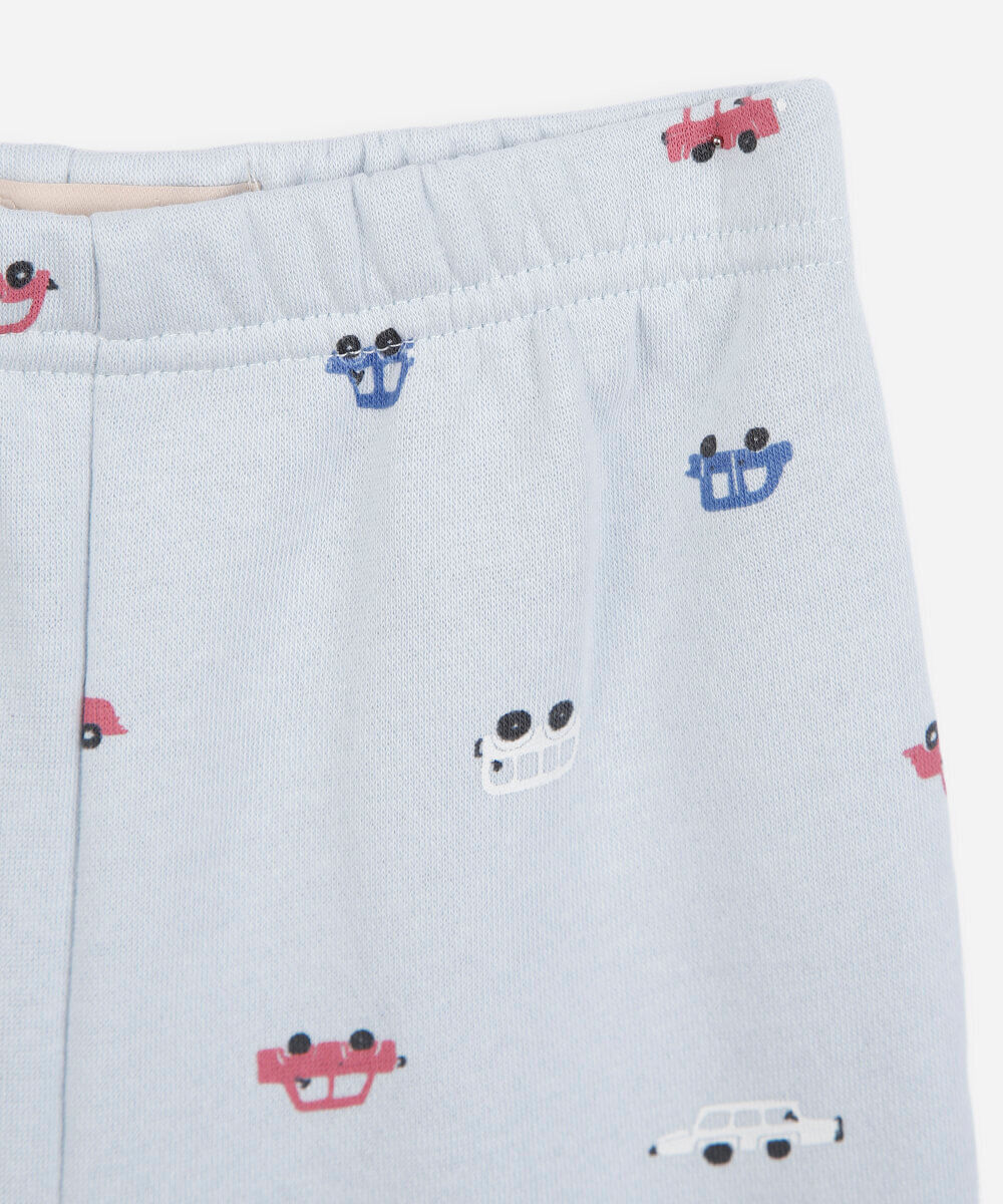 conjunto infantil de moletom mini carrinhos azul