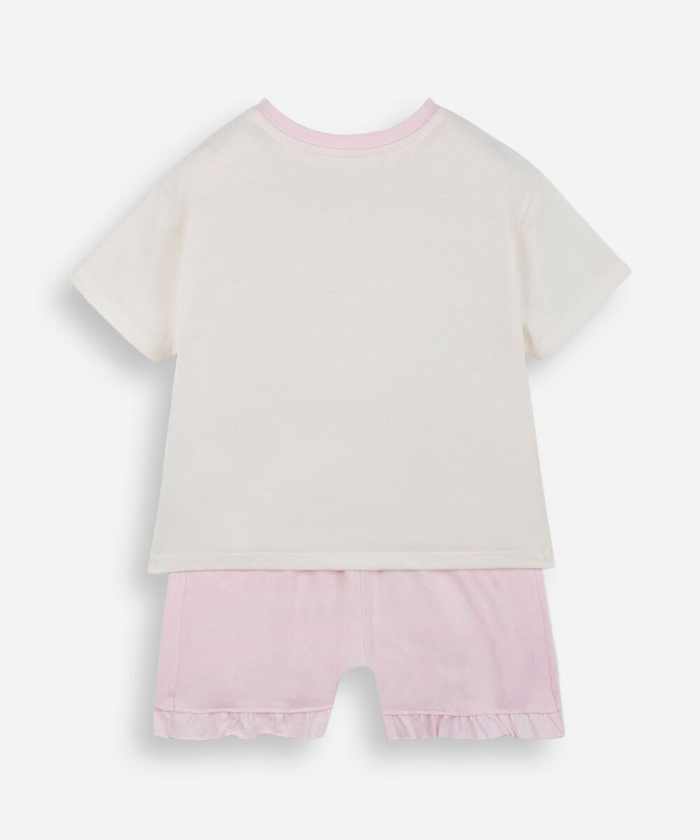 pijama curto infantil hello kitty core bege