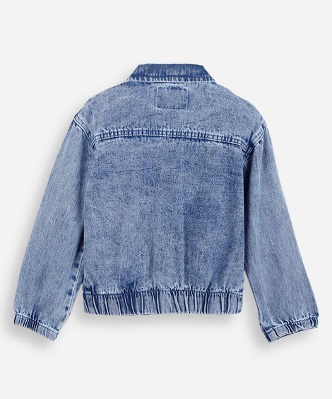 jaqueta infantil bomber jeans azul