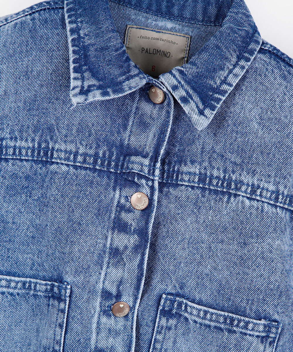 jaqueta infantil bomber jeans azul