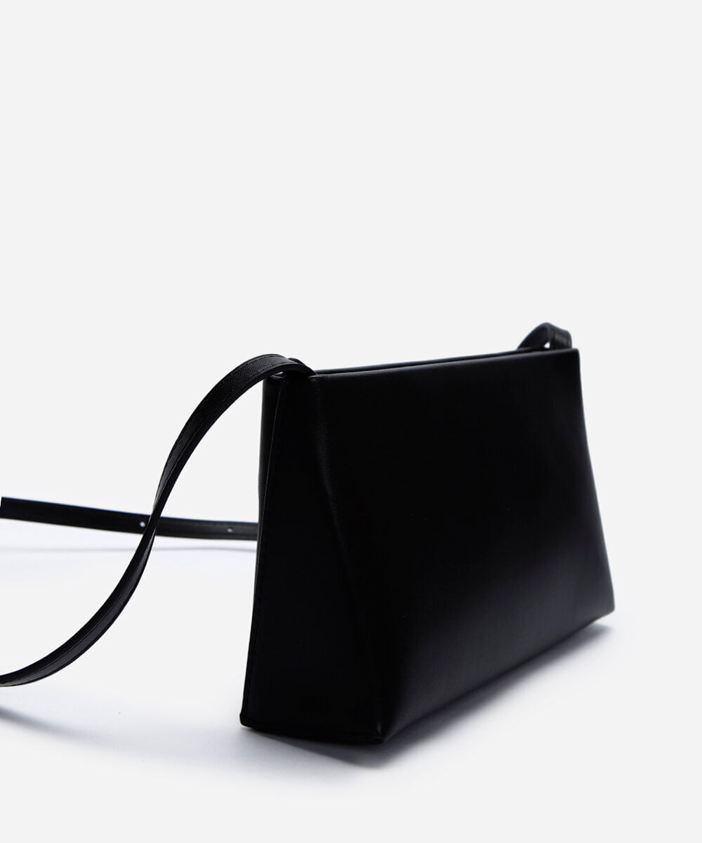 bolsa baguete feminina estruturada preta