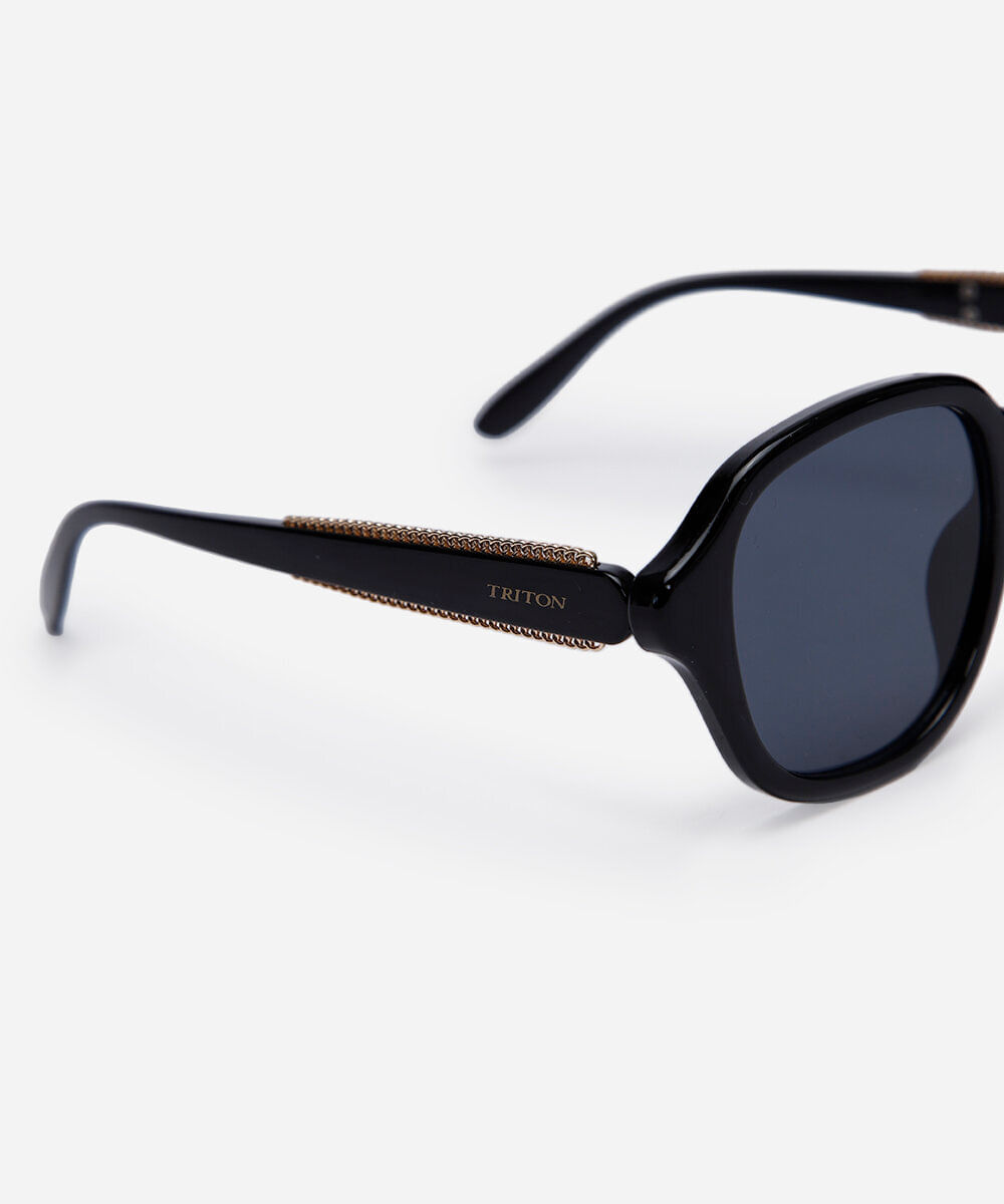óculos de sol feminino quadrado de acetato triton preto