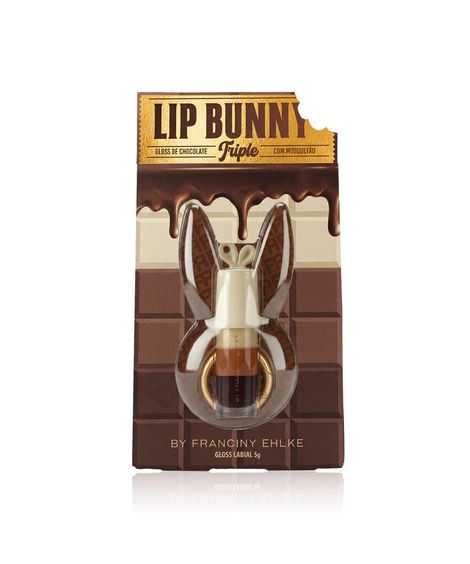 gloss labial fran by franciny ehlke lip bunny triple marrom
