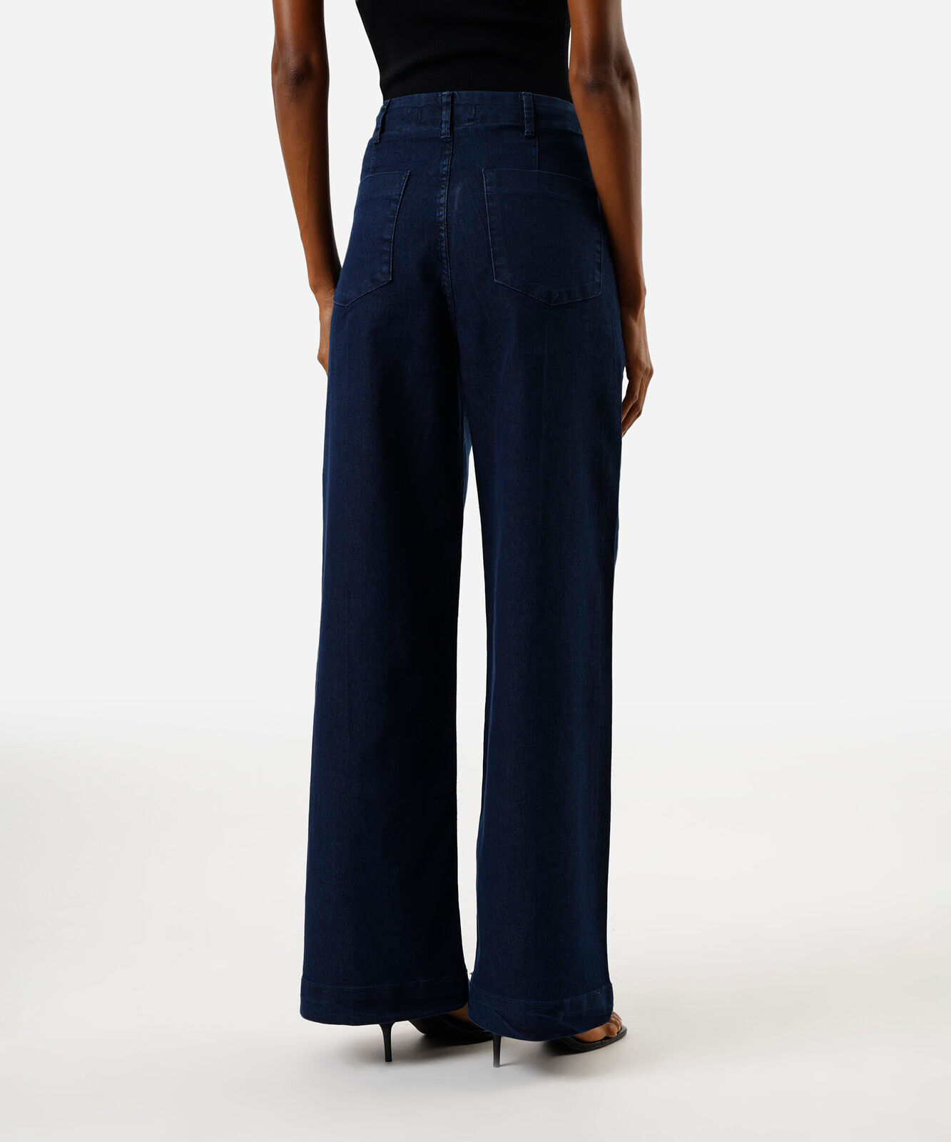 calça wide leg feminina jeans azul