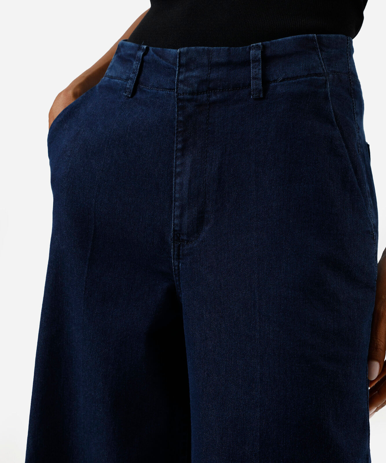 calça wide leg feminina jeans azul