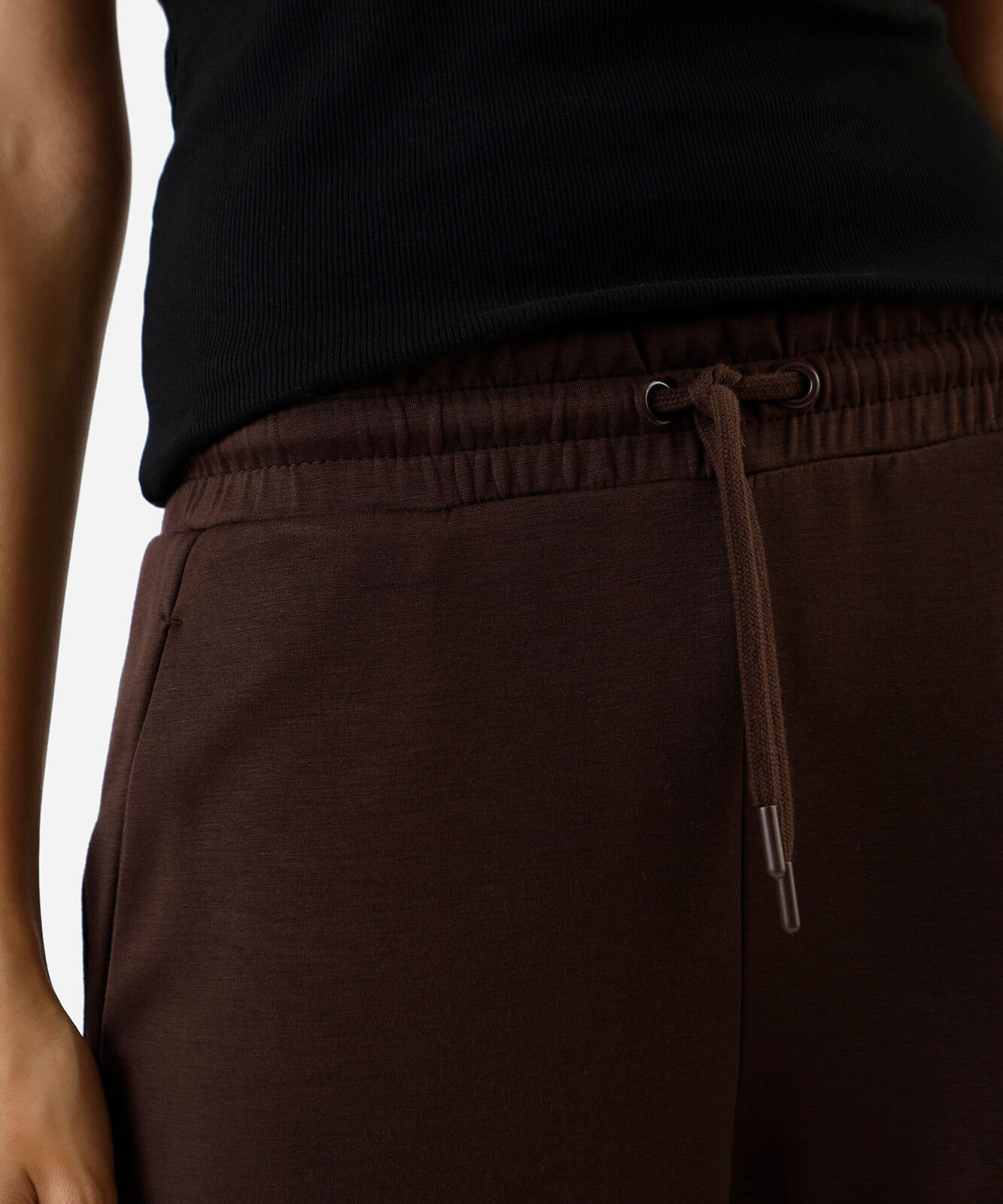 calça jogger feminina de moletinho marrom