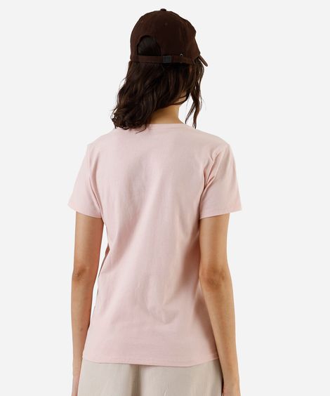 camiseta feminina de algodão estampada baguette rosa