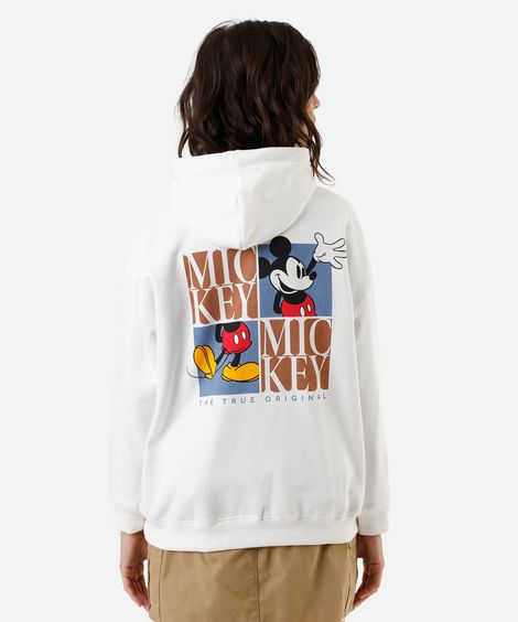 blusão de moletom feminino mickey off white