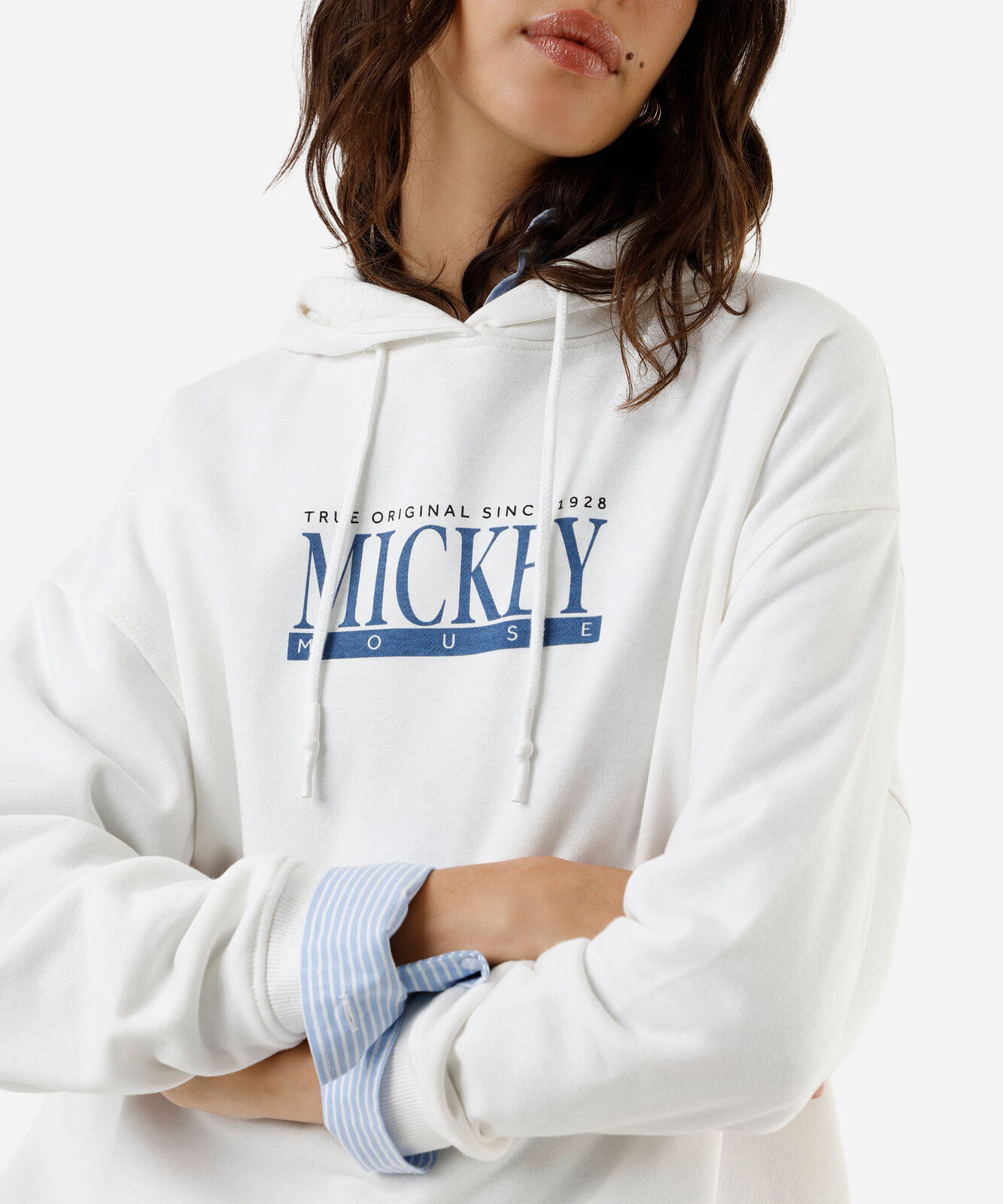 blusão de moletom feminino mickey off white