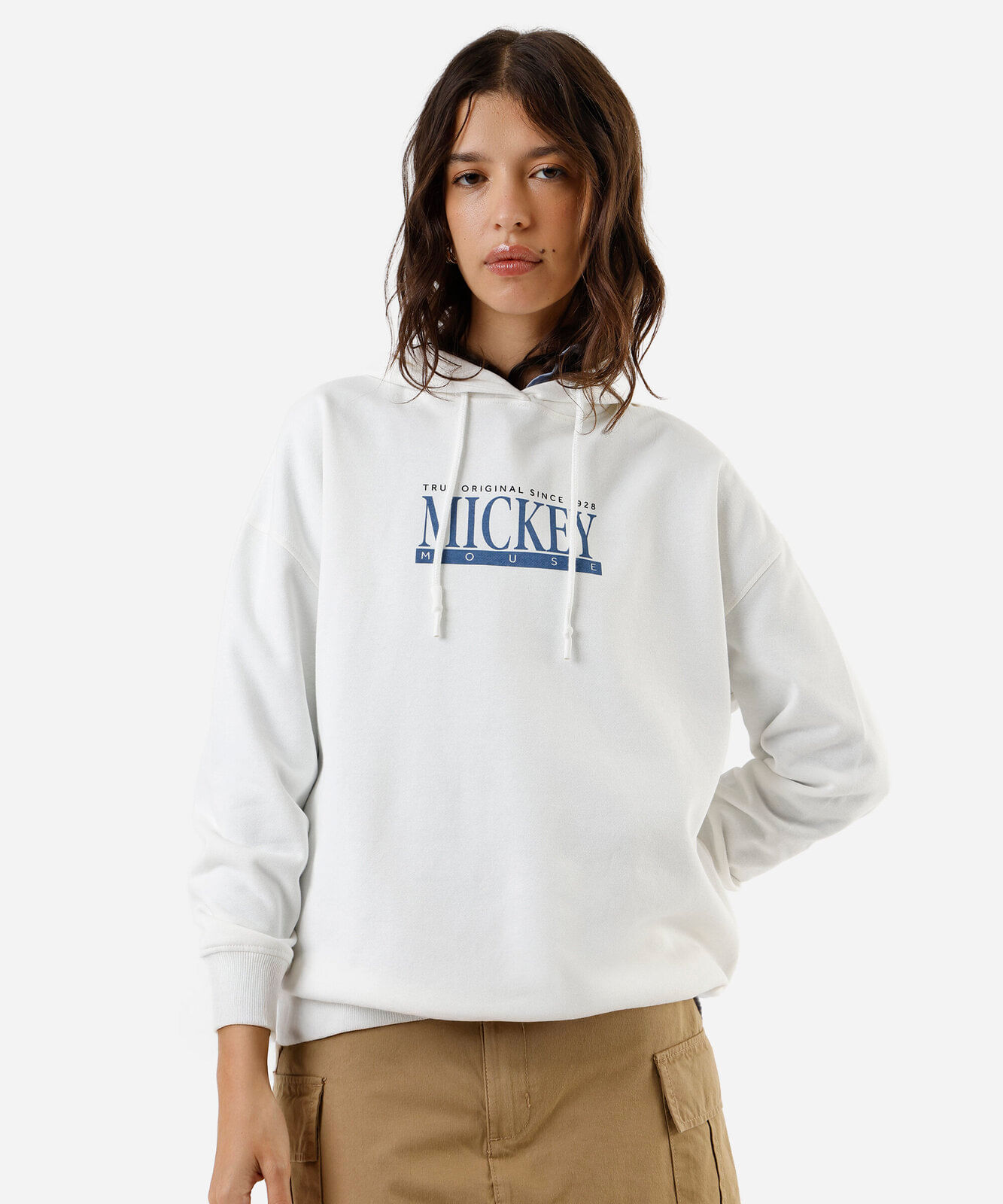 blusão de moletom feminino mickey off white