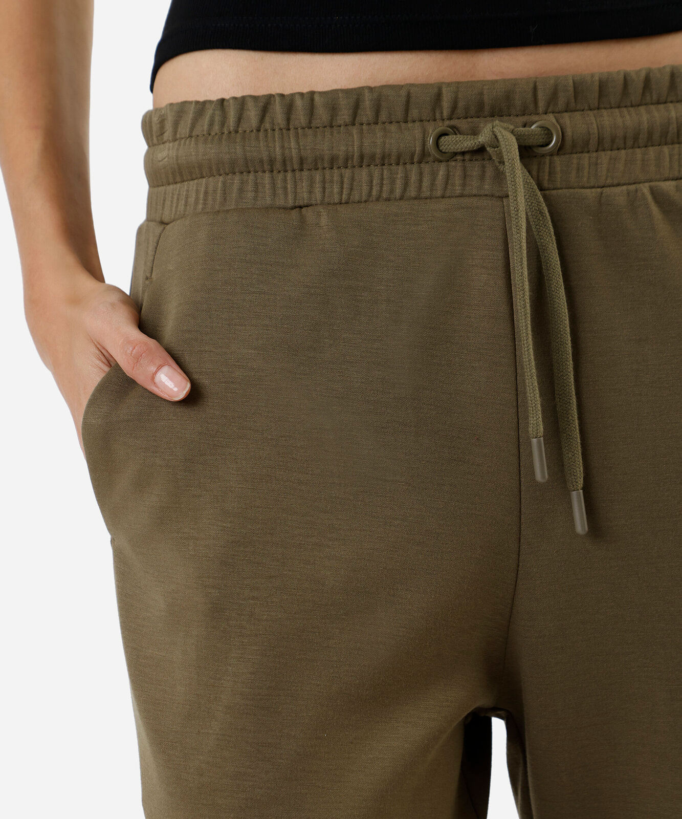 calça jogger feminina de moletinho verde