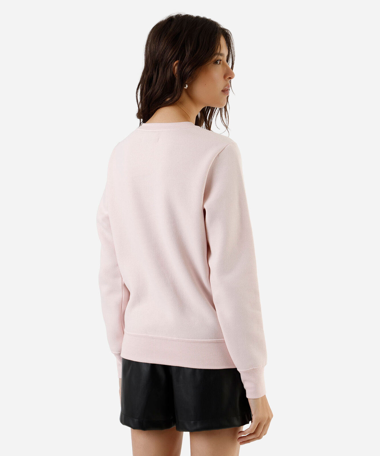 blusão feminino de moletom estampado rosa