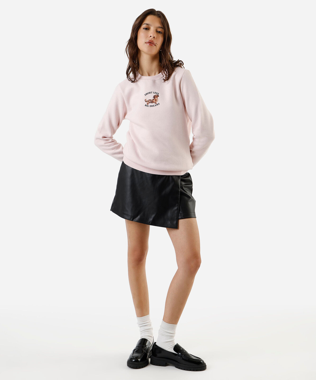 blusão feminino de moletom estampado rosa