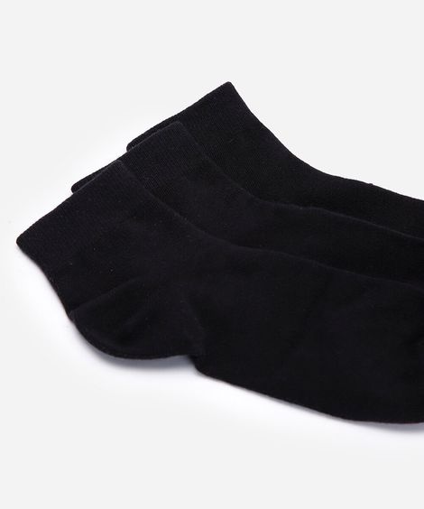 kit de 3 meias cano médio preto