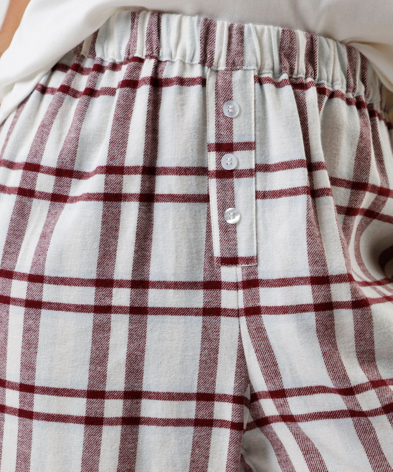 calça de pijama avulsa feminina de algodão xadrez vinho