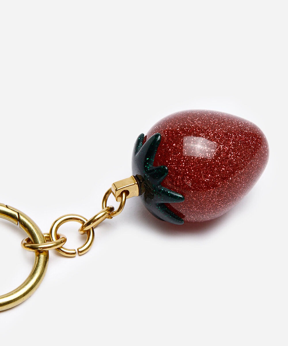 chaveiro bag charm morango colorido