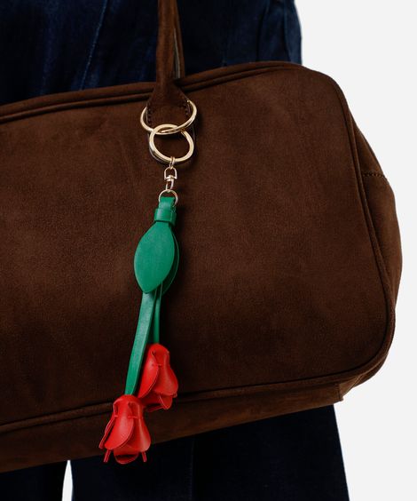 chaveiro bag charm flor colorido