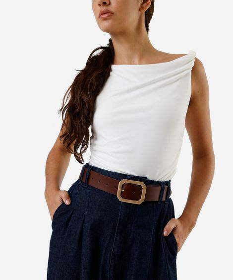 cinto médio fivela geométrica vinho