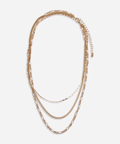 colar correntes camadas dourado