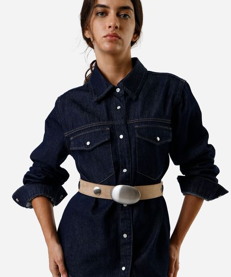 cinto feminino com tachas marrom