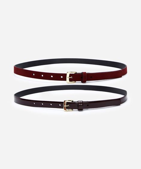 kit de 2 cintos glossy e suede colorido