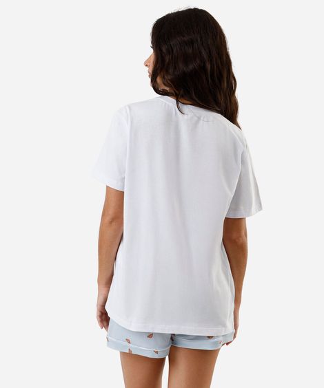 pijama short doll feminino estampado azul