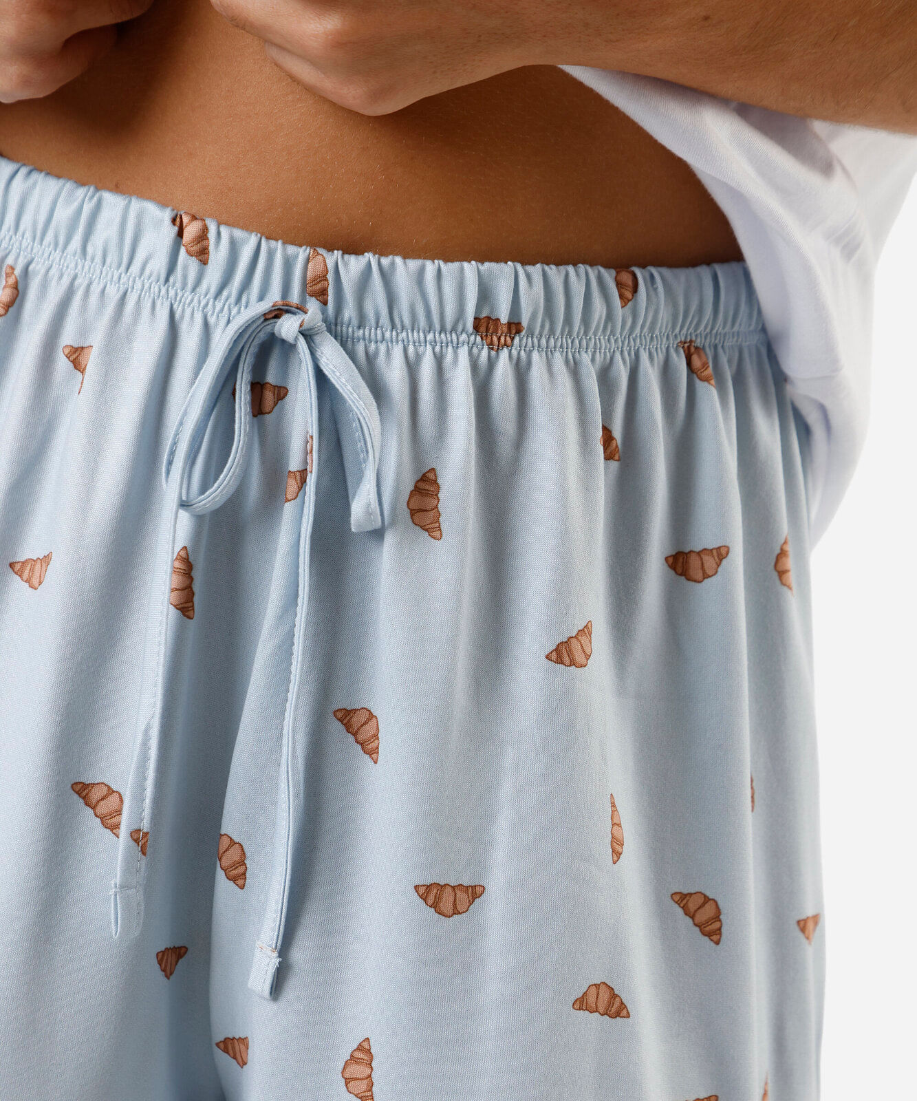 pijama short doll feminino estampado azul