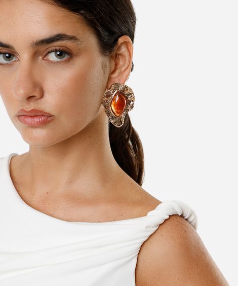 brinco orgânico resina turtle dourado