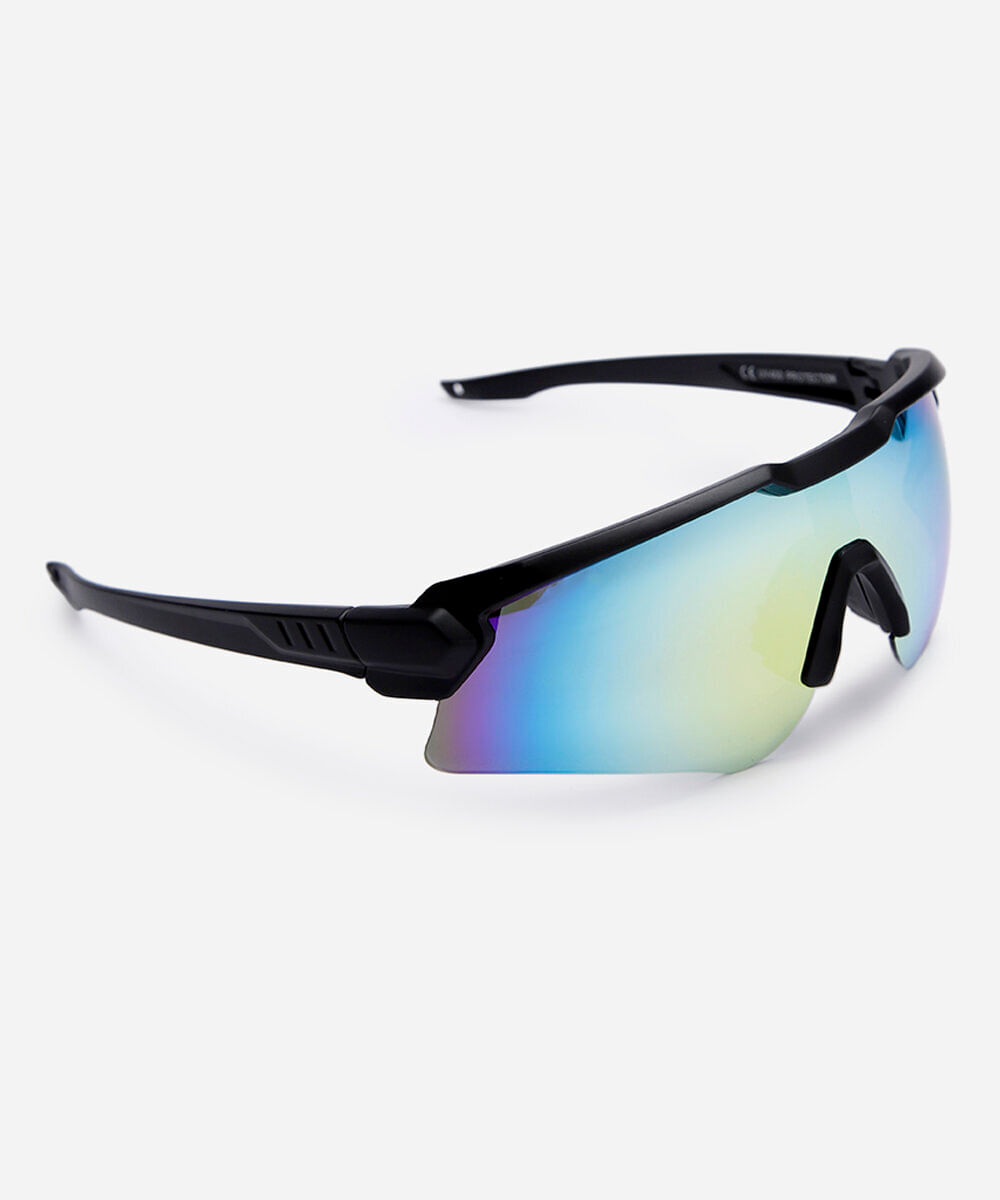 óculos de sol unissex esportivo de acetato preto