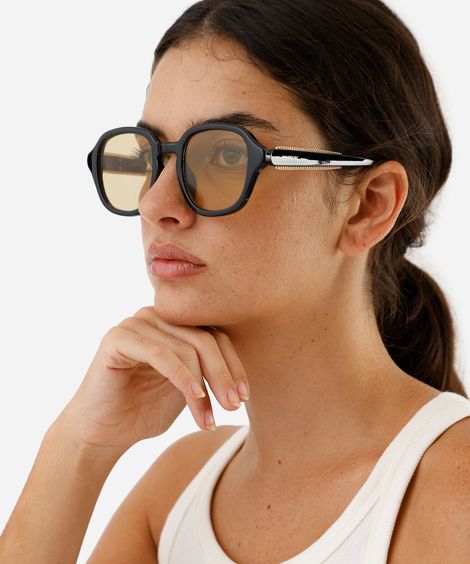 óculos de sol feminino quadrado de acetato triton preto