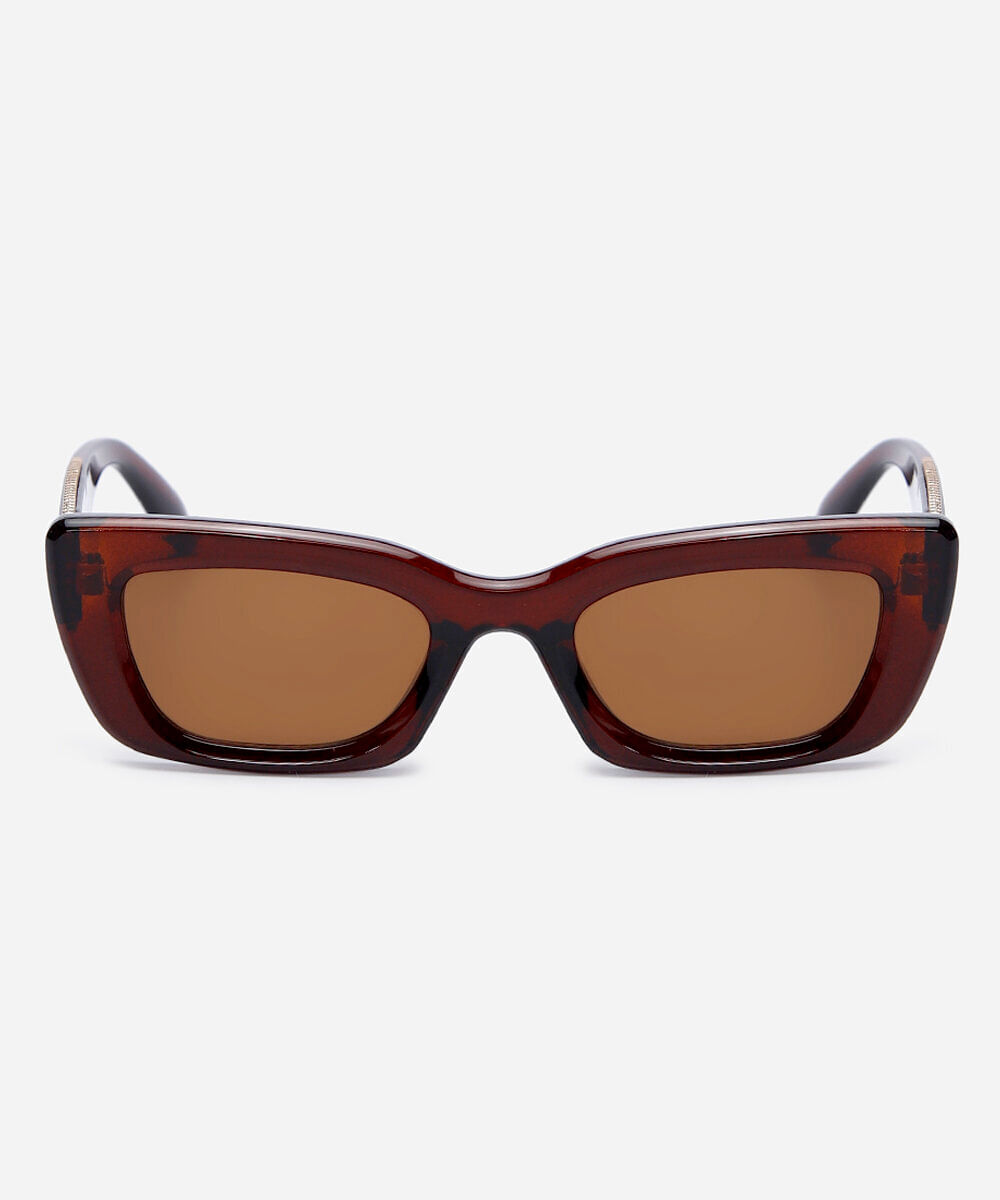 óculos de sol feminino quadrado de acetato triton marrom