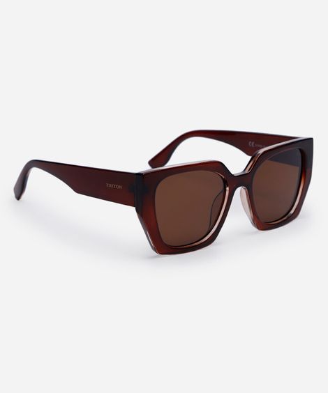 óculos de sol feminino quadrado de acetato triton marrom