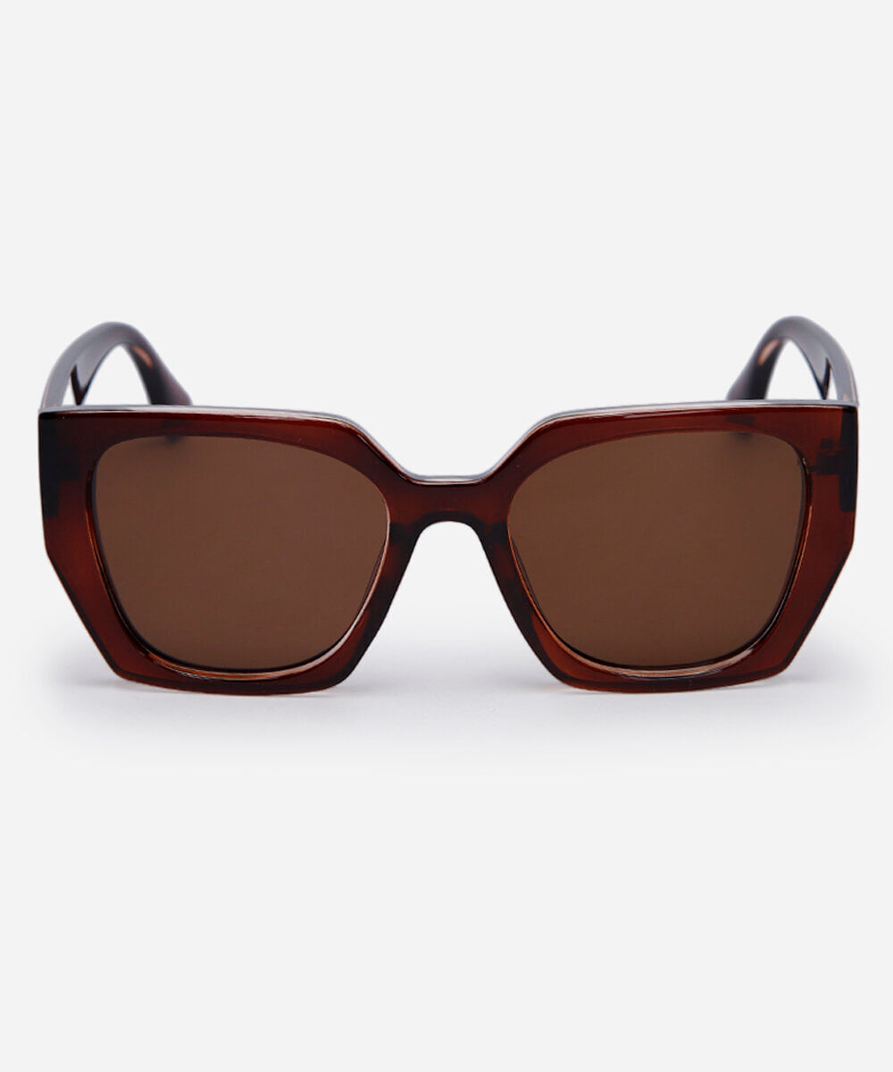 óculos de sol feminino quadrado de acetato triton marrom
