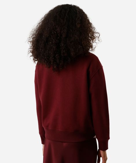 blusão de moletom feminino gola alta vinho