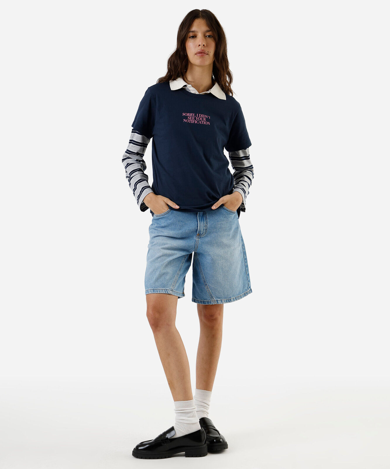 camiseta feminina de algodão estampada azul