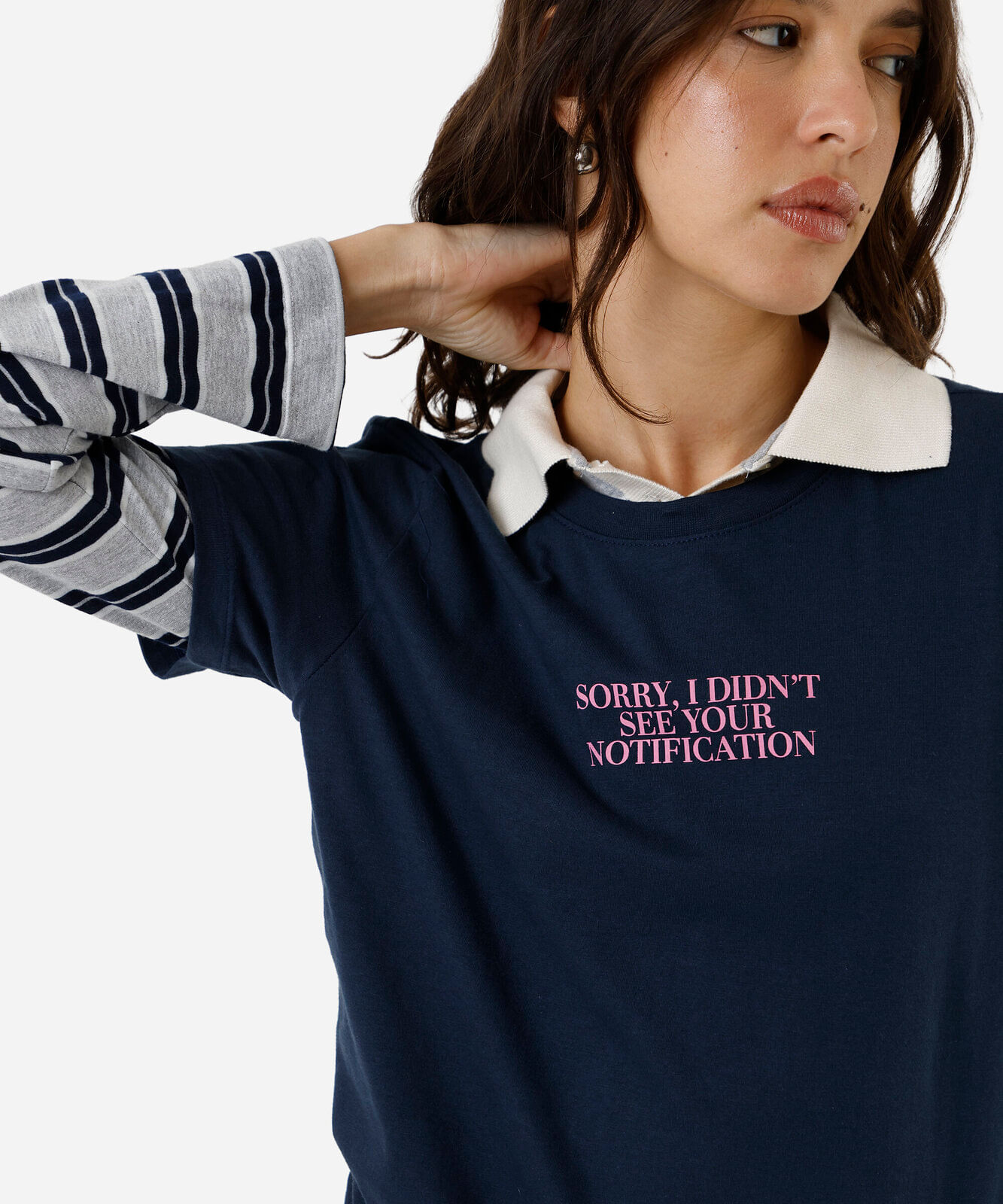 camiseta feminina de algodão estampada azul