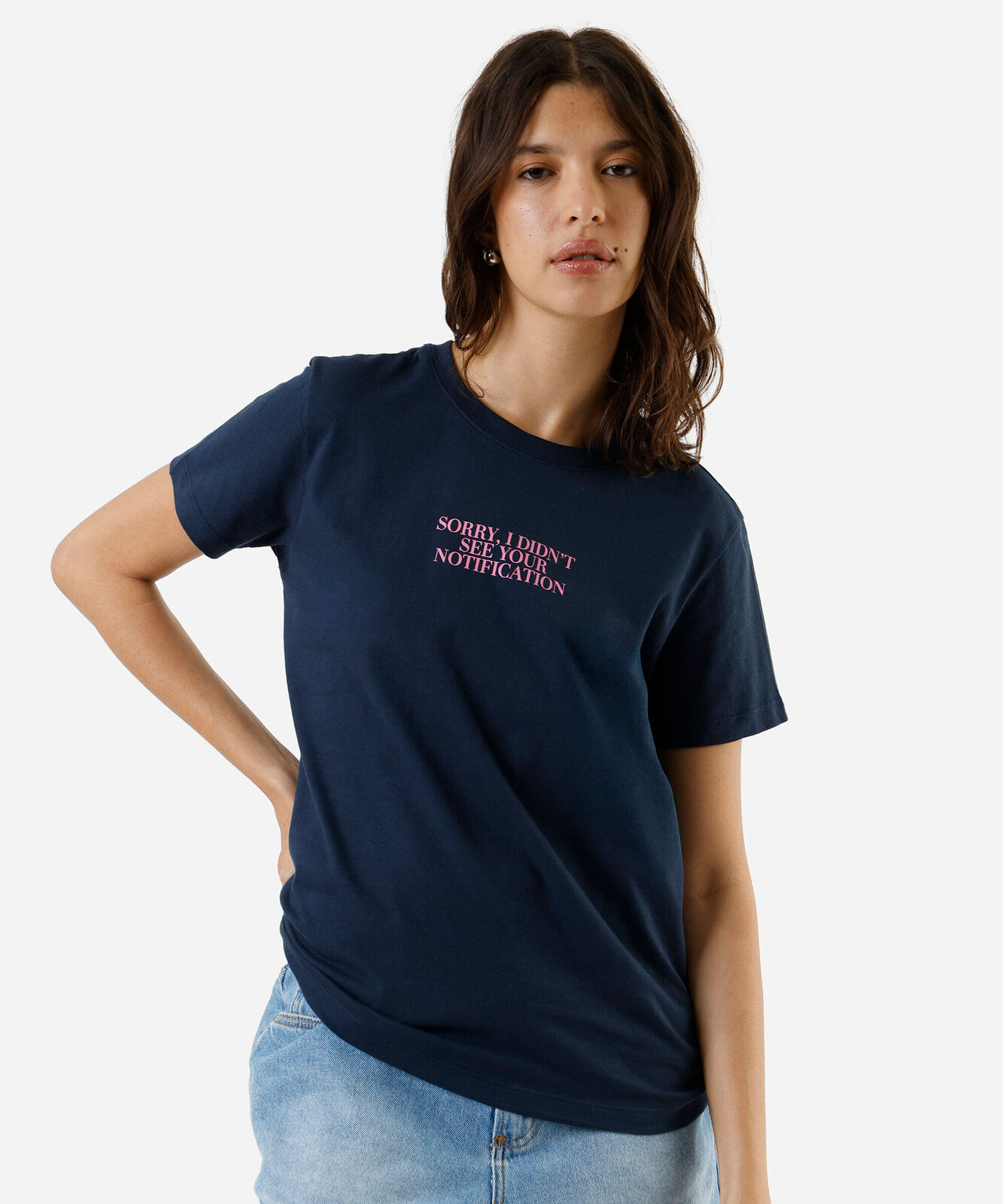 camiseta feminina de algodão estampada azul