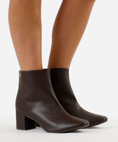 bota cano baixo salto médio via uno marrom